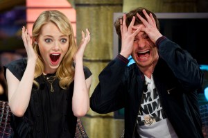 Noted Tigers fans Emma Stone and Andrew Garfield could barely stand to watch!